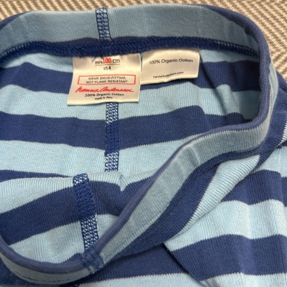 Hanna Andersson Striped Long John Pajamas Sz 4 - Picture 7 of 7
